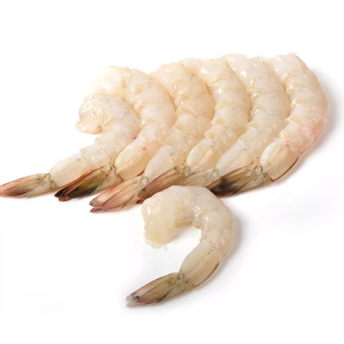Krevetės baltakojės blyškiosios 31/40 valytos virtos su uodegėlė